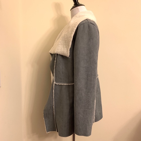 NWT LF GREY SUEDE & SHEEPSKIN JACKET - XS - Picture 2 of 8